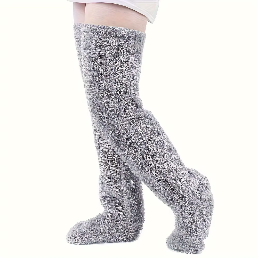 Stay Cozy This Winter with Our Teddy Bear Mid-Calf Knee Pads - Perfect for Halloween and Beyond!