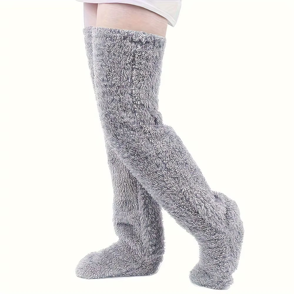 Stay Cozy This Winter with Our Teddy Bear Mid-Calf Knee Pads - Perfect for Halloween and Beyond!