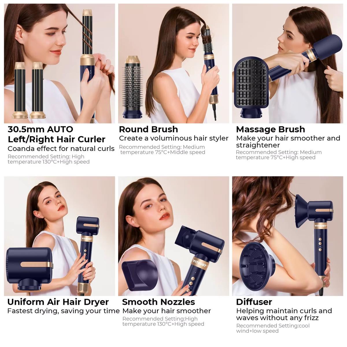 7 in 1 Hair Dryer Brush 