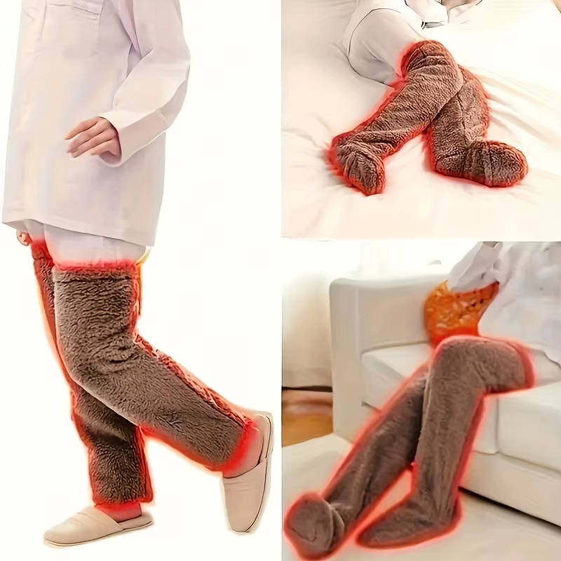Stay Cozy This Winter with Our Teddy Bear Mid-Calf Knee Pads - Perfect for Halloween and Beyond!