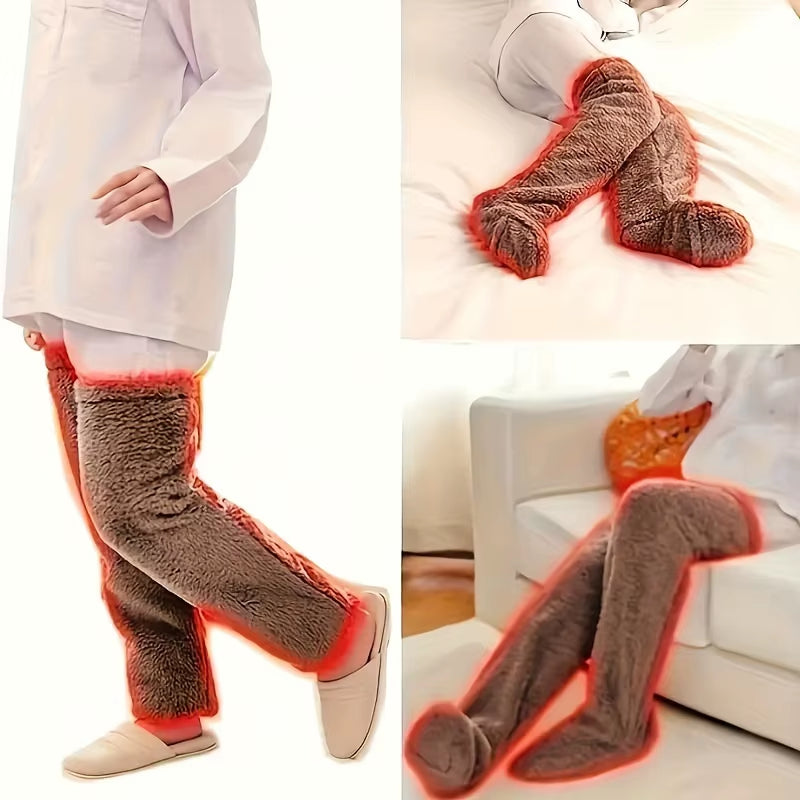 Stay Cozy This Winter with Our Teddy Bear Mid-Calf Knee Pads - Perfect for Halloween and Beyond!